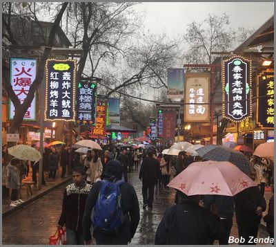 Rainy Day Muslim Quarter Xi'An